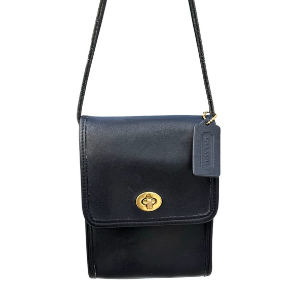 NEW Coach Vintage Leather Flap Turn Lock Small Shoulder Bag Y2K Crossbody USA - Picture 1 of 15